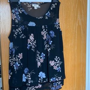 NWT style & co navy floral sleeveless top
